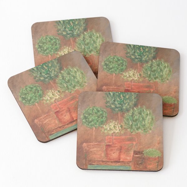 Item preview, Herb Topiaries and Terra Cotta Pots Brown Leather  designed and sold by monpetitbijou.