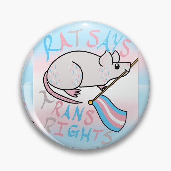 Item preview, Rat says Trans rights pride logo with background designed and sold by gay-teen-artist.