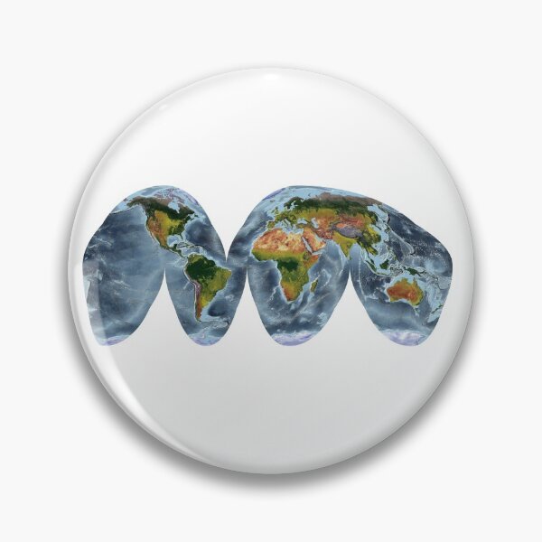 Item preview, Goode Homolosine Land - World Relief Map showing land and oceans designed and sold by ThinkAboutMaps.