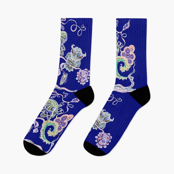 Item preview, Owl and Butterfly Print 5 Royal Blue designed and sold by Sharon Schwalbe.