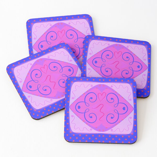 Item preview,  pink polka dots and round lines figure inspired by pastel colors. Its rhombus shape will show blankets and colcas designed and sold by MollyStore.