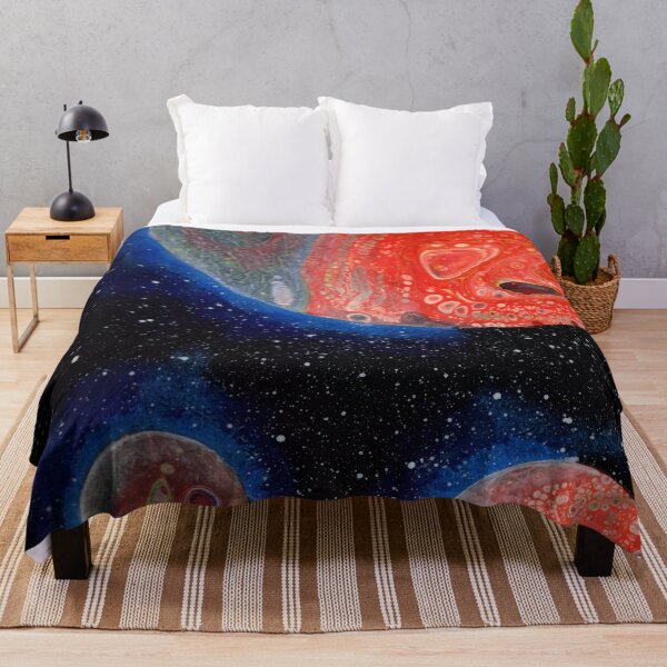 Item preview, Galaxy Red Planet Fluid Art Painting designed and sold by peonypours.
