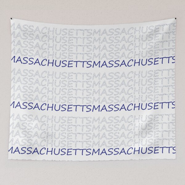 Item preview, Massachusetts Repeating Blue Bold Uppercase designed and sold by artbylukas.