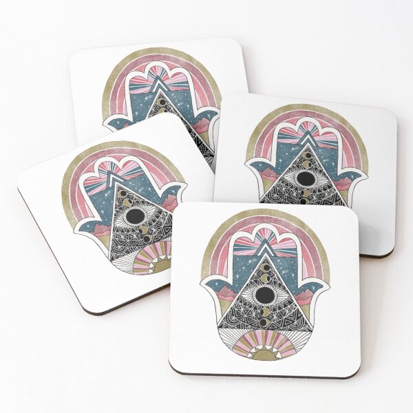 Item preview, Colorful hamsa glittery illustration designed and sold by Hala217.