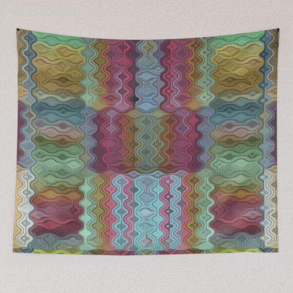 Item preview, PASTEL CROCHET STYLE MULTICOLOR STRIPESAND RECTANGLES BY OZCUSHIONSTOO -THE WAITING COLLECTION designed and sold by ozcushionstoo.
