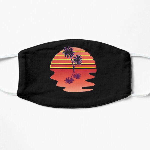 Dream Synthwave Inspired Palm Tree Sunset Design Flat Mask