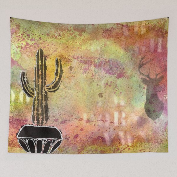 Item preview, Cactus and Stag Mixed Media Design designed and sold by peonypours.