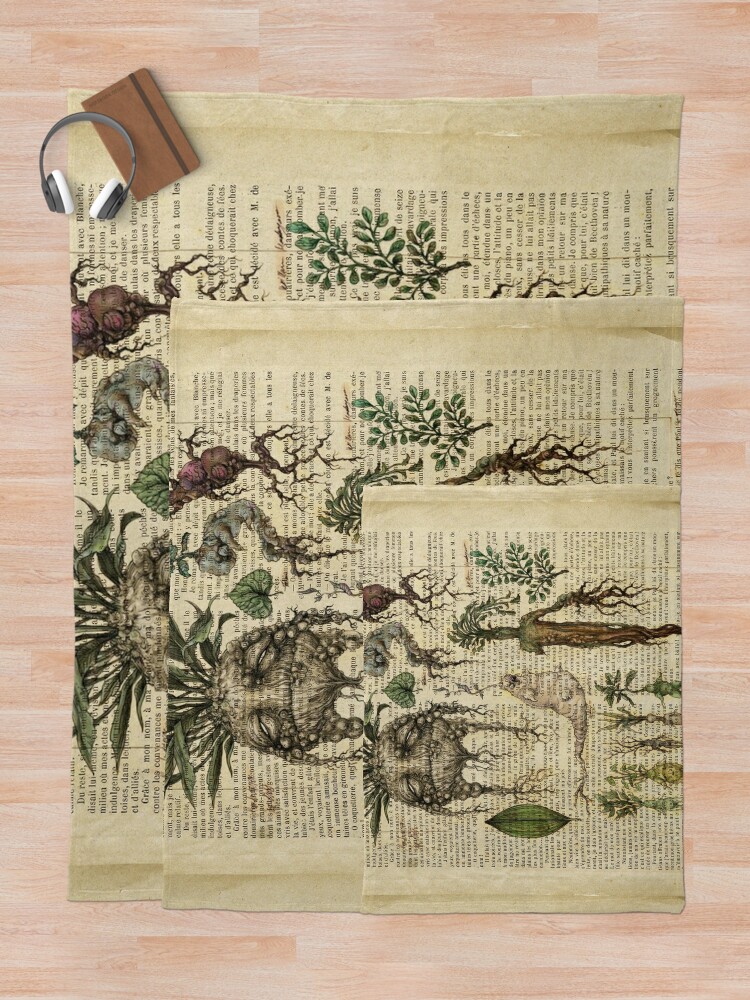 Botanical print, on old book page - Mandragora Tapestry for Sale by Art  Dream Studio