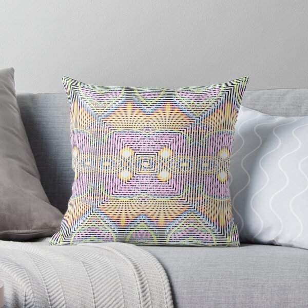 Longboard, Psychedelic art Throw Pillow