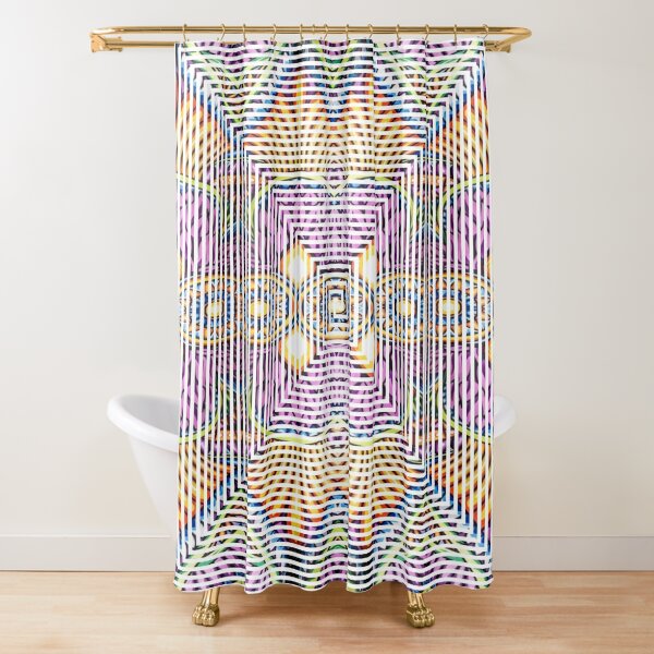 Longboard, Psychedelic art Shower Curtain