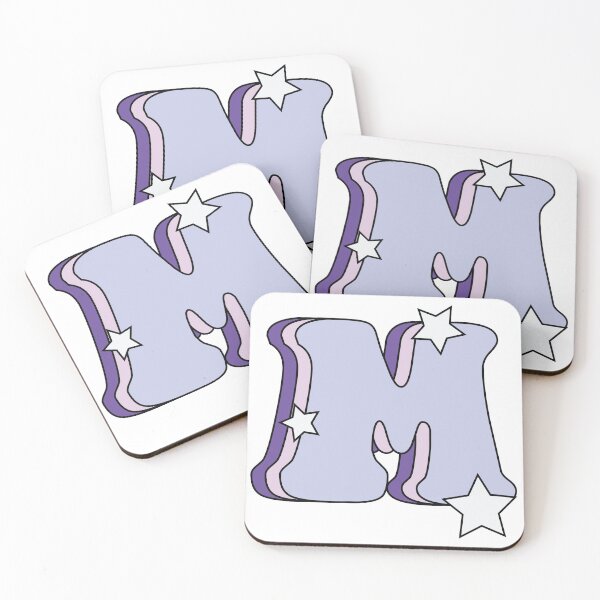 Item preview, Retro and Groovy Letter M (Lilac, Pink, Purple, Stars) designed and sold by michellejramos.