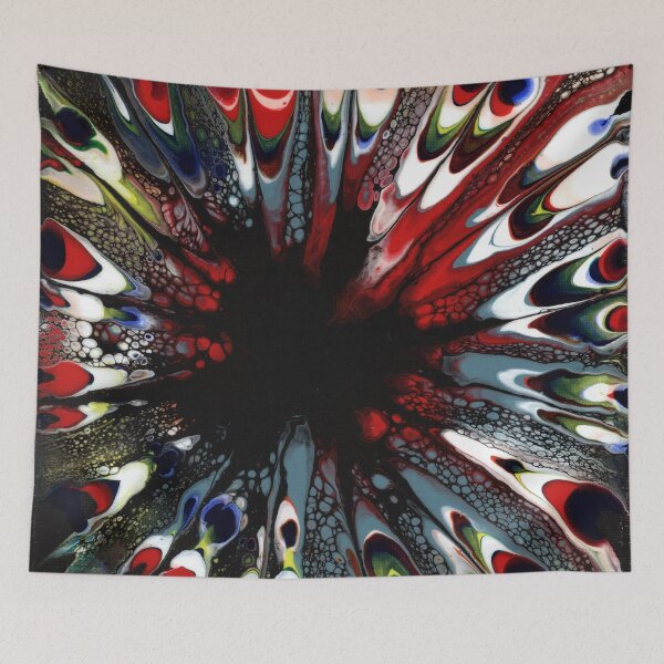 Aperçu de l'œuvre Black Starburst Fluid Art Peinture créée et vendue par peonypours.