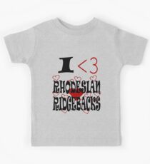 I <3 Rhodesian Ridgebacks Kids Tee