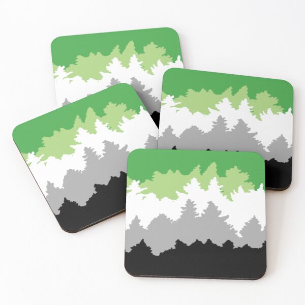 Item preview, Forest themed aromantic pride flag designed and sold by Hi-im-useless.