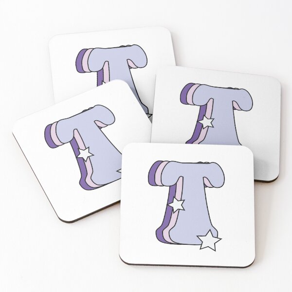Item preview, Retro and Groovy Letter T (Lilac, Pink, Purple, Stars) designed and sold by michellejramos.
