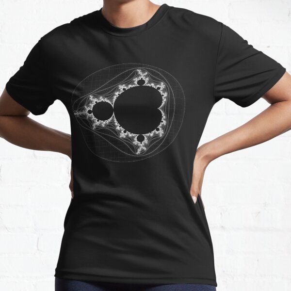 White - Linear Mandelbrot Active T-Shirt