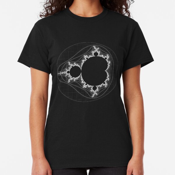 White - Linear Mandelbrot Classic T-Shirt