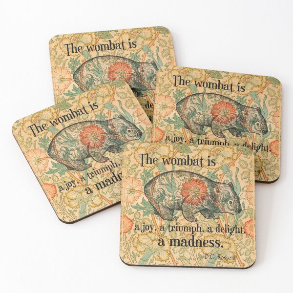 Ode to a Wombat Coasters (Set of 4)