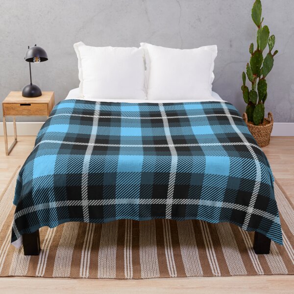 Item preview, Black Twill Plaid Tartan Light Blue designed and sold by GrumpyBoobsArt.