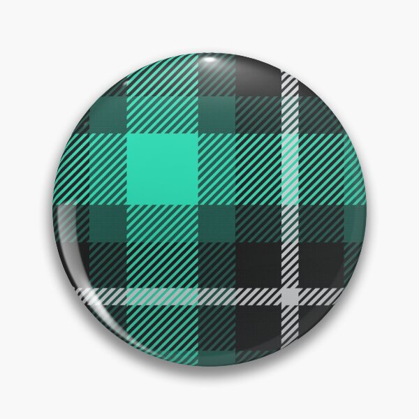 Aperçu de l'œuvre Tartan écossais Sergé Noir Turquoise Vert créée et vendue par GrumpyBoobsArt.