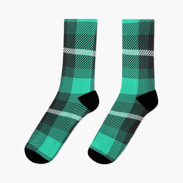 Item preview, Black Twill Plaid Tartan Turquoise Green designed and sold by GrumpyBoobsArt.