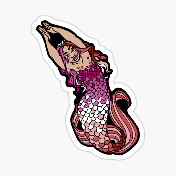 Lesbian Pride Enby Merfolx Sticker