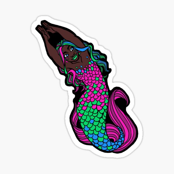 Polysexual Pride Enby Merfolx Sticker