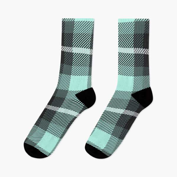 Item preview, Black Twill Plaid Tartan Mint Green designed and sold by GrumpyBoobsArt.
