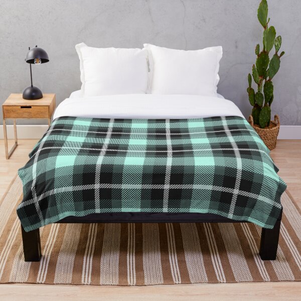 Item preview, Black Twill Plaid Tartan Mint Green designed and sold by GrumpyBoobsArt.