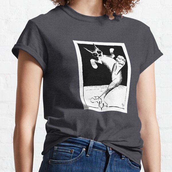 Blind Ninja Cat Kicks you in the Face Classic T-Shirt