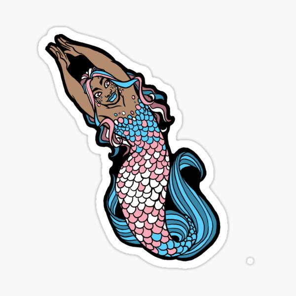 Transgender Pride Blue Enby Merfolx Sticker