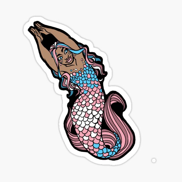 Transgender Pride Pink Enby Merfolx Sticker