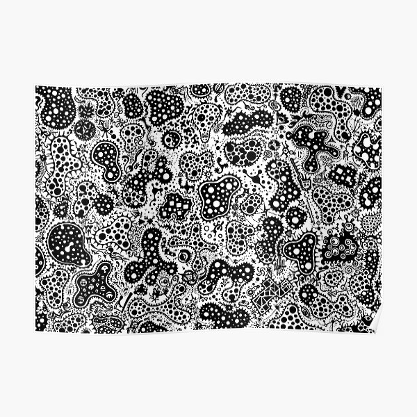 Mitosis - Abstract Black & White Pen & Ink Drawing Poster