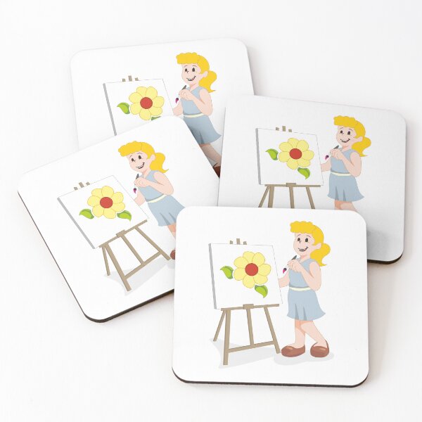 Item preview, Illustration depicts a girl painting on a fabric with watercolor designed and sold by LucianoCosmo.