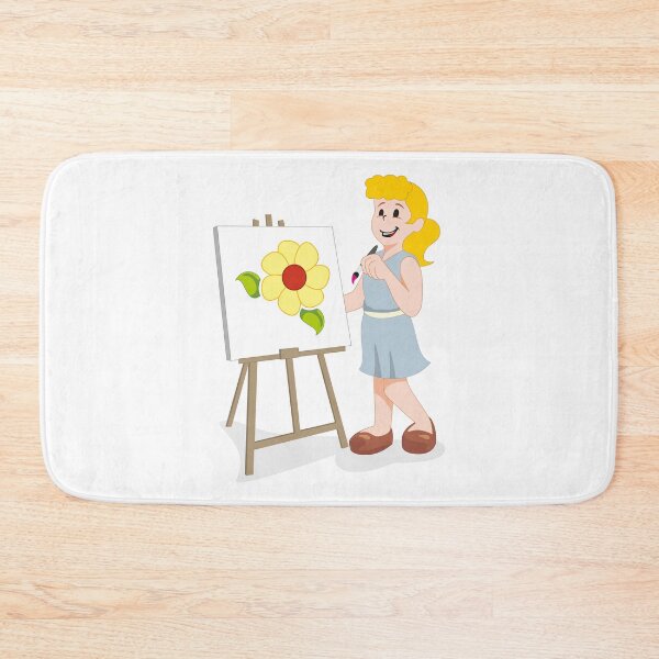 Item preview, Illustration depicts a girl painting on a fabric with watercolor designed and sold by LucianoCosmo.