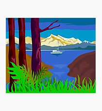 Fishing Sail Boat Retro Photographic Print