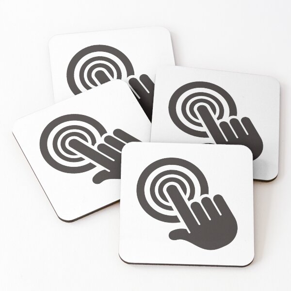 Item preview, Icon pictogram, hand pushing the button, touch screen designed and sold by LucianoCosmo.