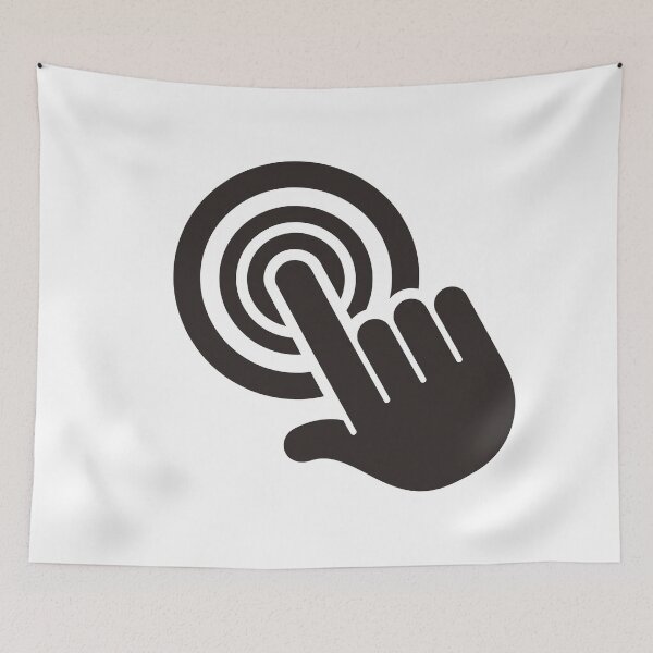 Item preview, Icon pictogram, hand pushing the button, touch screen designed and sold by LucianoCosmo.