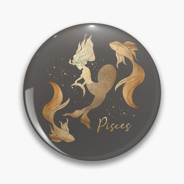 Item preview, Pisces Woman Swimming Between Two Fish in the night sky with stars - Gray designed and sold by Breece.