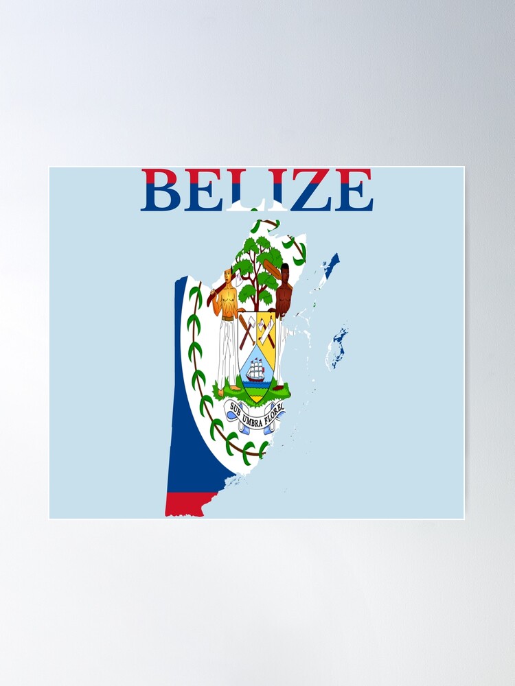 Belize flag map | Poster