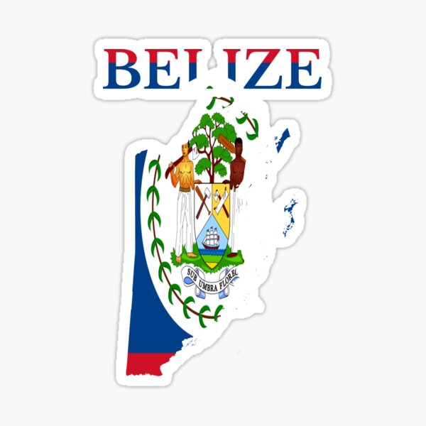 Belize Flag Map Sticker For Sale By Marosharaf Redbubble   St,small,507x507 Pad,600x600,f8f8f8 