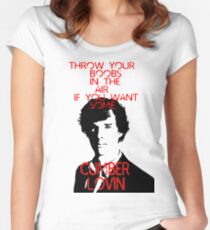 Throw your boobs in the air if you want some cumberlovin Women's Fitted Scoop T-Shirt