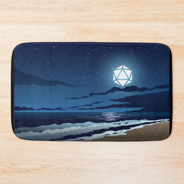Item preview, Beach Full Moon D20 Dice RPG Night Roleplaying Landscapes designed and sold by pixeptional.