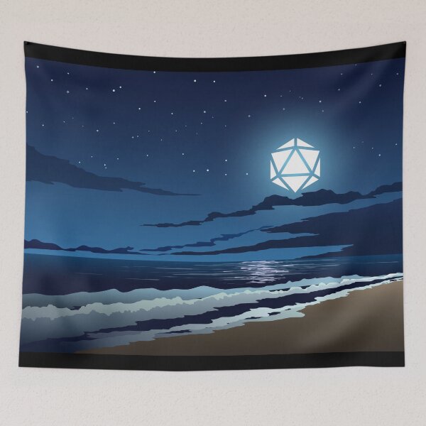 Item preview, Beach Full Moon D20 Dice RPG Night Roleplaying Landscapes designed and sold by pixeptional.