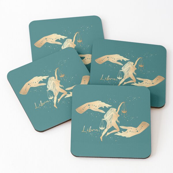 Item preview, Libra Woman Balancing Life Tarot Hands Astrology in the Stars - Teal designed and sold by Breece.