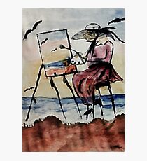 The plein air artist, watercolor Photographic Print