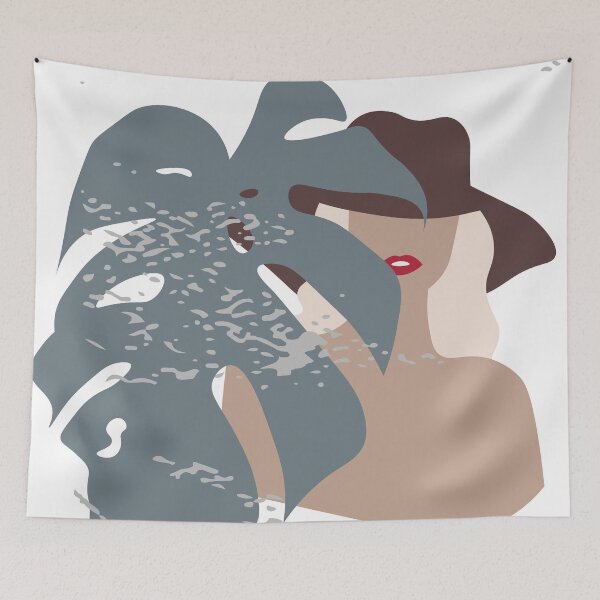 Item preview, Beautiful woman leaf green monster abstract boho illustration designed and sold by Momixzaaa.