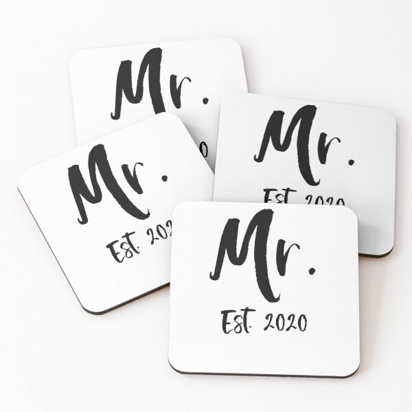 Artikelvorschau, Matching Mr. Est. 2020 Matching Bride & Groom Gifts entworfen und verkauft von TNDesignStudio.