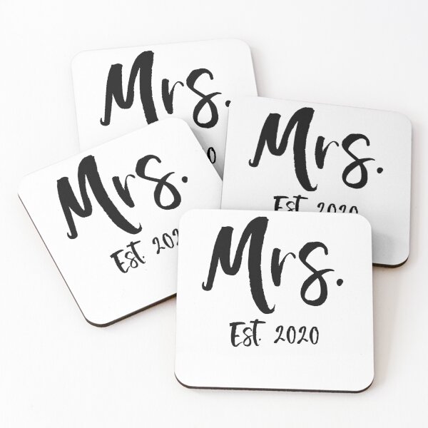 Artikelvorschau, Matching Mrs. Est. 2020 Matching Bride & Groom Gifts entworfen und verkauft von TNDesignStudio.