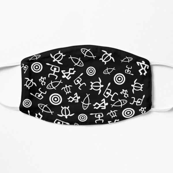 Hawaiian Petroglyph Graphic - Black Background Mask